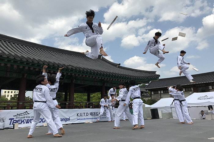 Spectacle en extérieur Namsangol Taekwondo (남산골 태권도 야외공연)